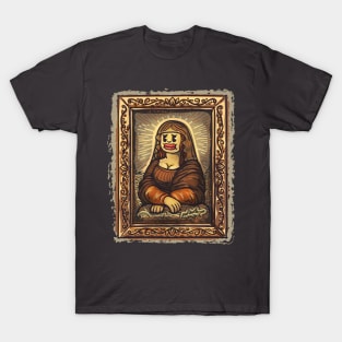 Colorful Mona Lisa in Cartoon Style T-Shirt